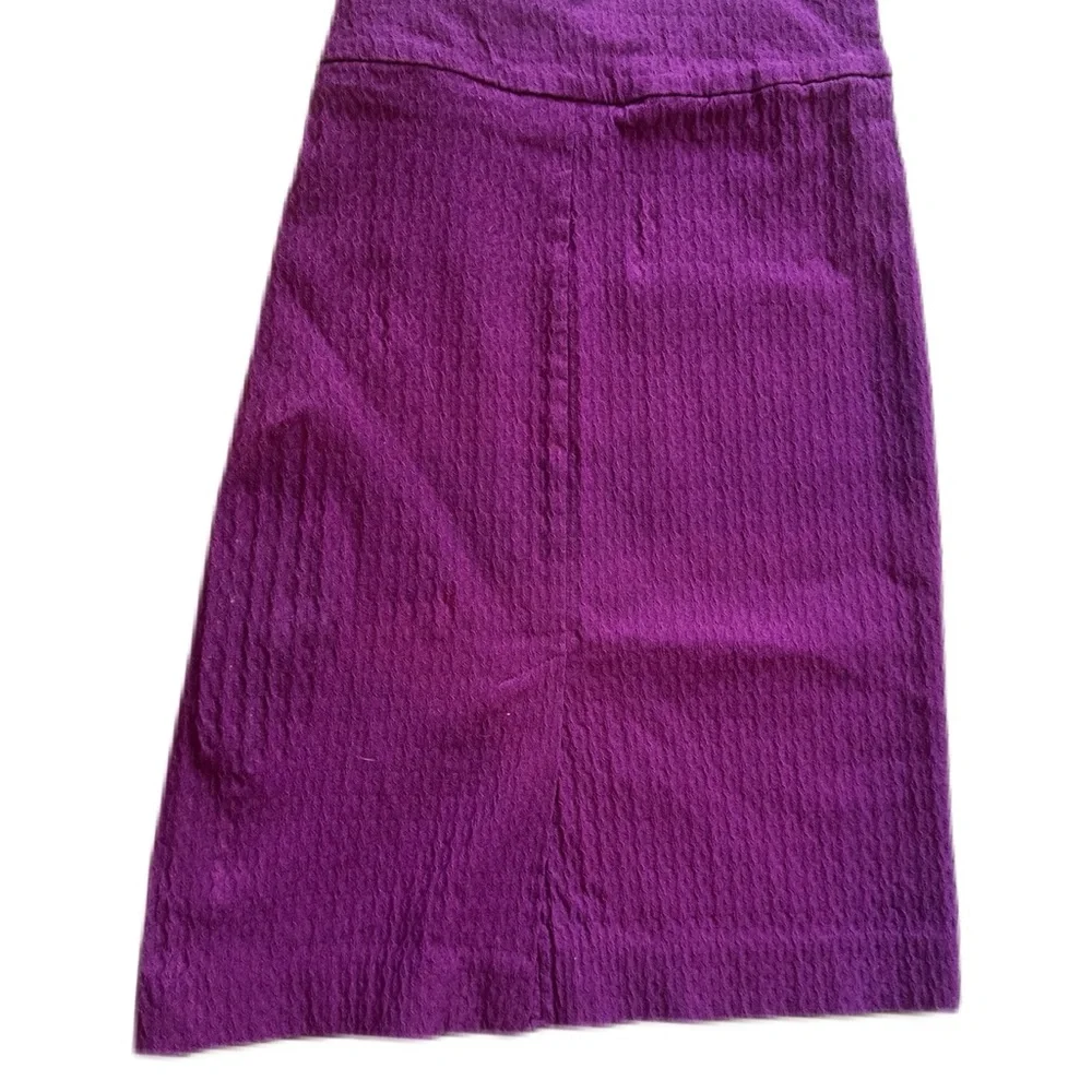Margaret M Purple Ribbed Pencil Skirt for Work - Picture 2 of 5